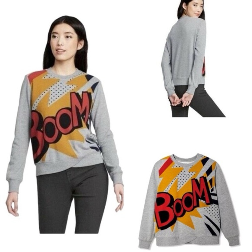 3.1 Phillip Lim Gray and Yellow Graphic Sweater - Picture 2 of 9